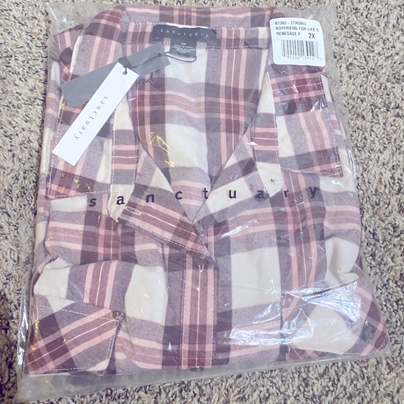 Sanctuary 2X Boyfriend Signature Shirt & oversized Fit - Picture 3 of 15